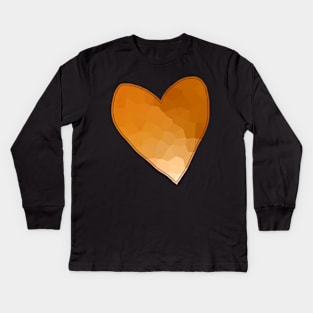 Gold Mosaic Heart Kids Long Sleeve T-Shirt